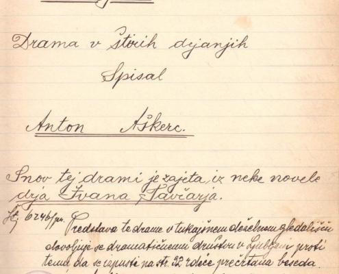 Rokopis Aškerčeve drame Izmajlov