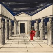 Sofokles, Kralj Edip, neizvedeno, 1961. Scenografski osnutek: Milan Butina; vir: Ikonoteka SLOGI – Gledališki muzej.