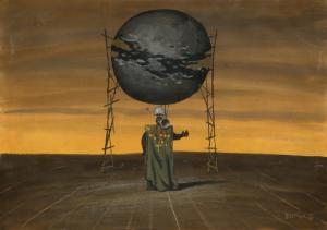 Peter Weiss, Song of the Lusitanian Bogey, directed by Janez Vrhunc, première November 7, 1967. Set design sketch: Milan Butina; source: Iconotheque SLOGI – Theatre Museum.