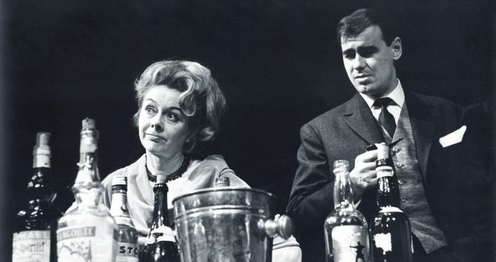Duša Počkaj (Martha) and Danilo Benedičič (Nick) in Who's afraid of Virginia Woolf?, dir. Mile Korun, Drama SNT Ljubljana, 1964. Photo: Vlastja Simončič. Source: SLOGI Iconotheque – Theatre Museum.