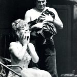 Tennessee Williams, Tramvaj Poželenje, režiser Žarko Petan, Mestno gledališče ljubljansko, premiera 17.aprila 1975. Foto: Vlastja Simončič, vir: Mestno gledališče ljubljansko. Na fotografiji: Milena Zupančič (Blanche), Dare Ulaga (Stanley).